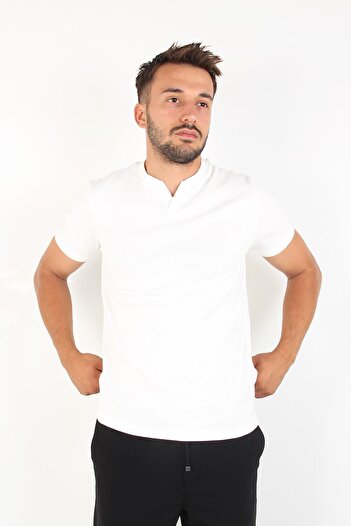 Mckanzie 2122 Μπλουζάκι με τρία κουμπιά Judge Collar Ribbed Modern Fit