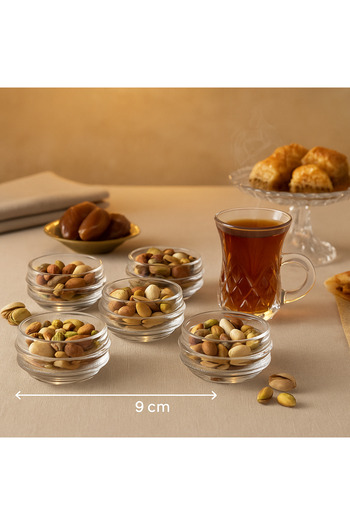 unbranded Set of 12 Glass Bowls with Legs for Nuts, Desserts, and Multipurpose Use - Capacity 215 ml