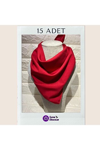 sema aksesuar 15 Pieces Red Plain Scarf - Bandana - April 23, October 29, August 30, 19 May
