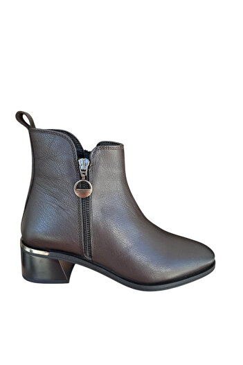 Castle Black YLDZ-9780-1 Γυναικείες κλασικές μπότες από γνήσιο δέρμα καφέ