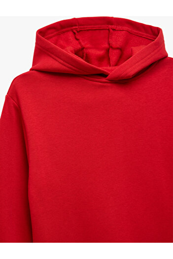 Koton Oversize Şardonlu Uzun Kollu Basic Kapşonlu Sweatshirt