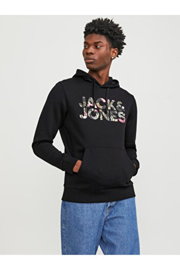 Jack & Jones Jack&Jones 12250682 JJEJEFF CROP LOGO SWEAT Ανδρικό Μαύρο