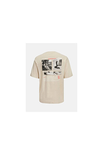 Jack & Jones Ανδρικό μπλουζάκι Jack&Jones 12214444 Tee SS Crew μπεζ