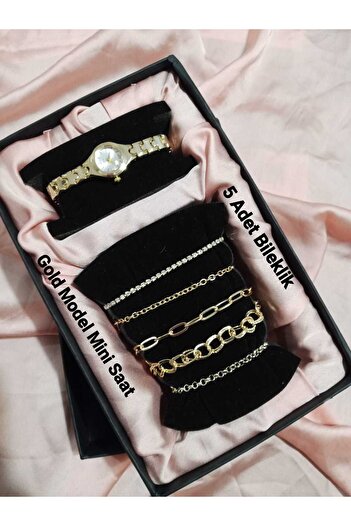 QUARTZ Retro Vintage Model Women's Wristwatch - Gift Black Box - 5 Bracelets Tt0111