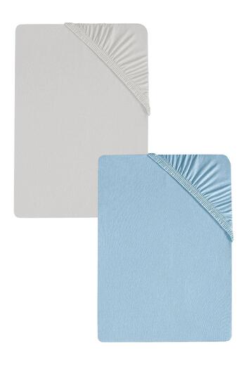 COTENCONCEPT 2 Pieces Plain Cotton Single 120 X 200 X 30 cm Elastic Combed Cotton Bedsheet