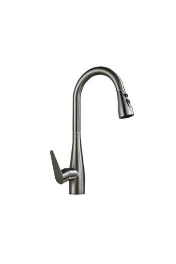 KORMAN TECHNIK Kitchen Faucet with Pull-Out Shower Stainless Steel Silver ZY 1009