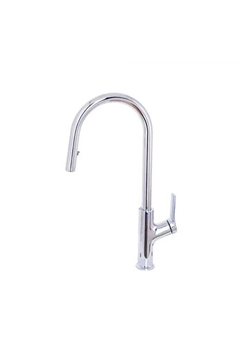 KORMAN TECHNIK Kitchen Faucet with Pull-Out Shower, SUS 304 Stainless Steel, Chrome, FJ5543