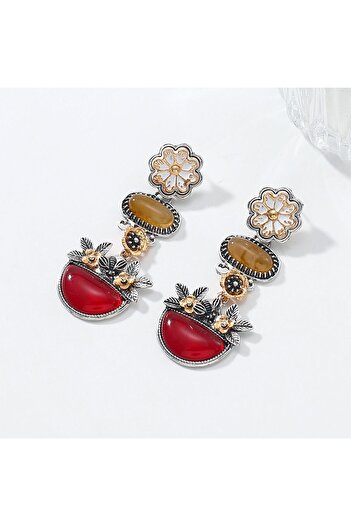 Twinssis Accessories Vintage Resin Fragmented Flower Earrings Zr