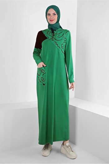 Alvina Stone Detailed Patterned Tracksuit Dress - 43724