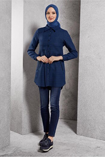 Alvina 45165 Model Plaid Patterned Tunic