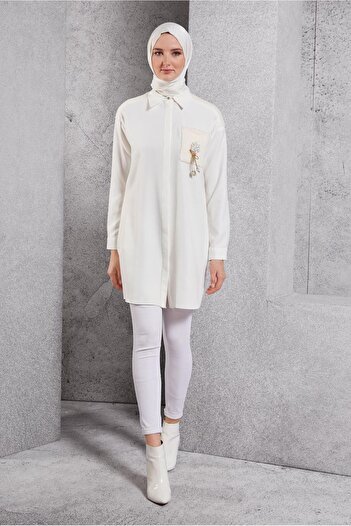 Alvina Teseture Tunic with Brosch Detail 45148