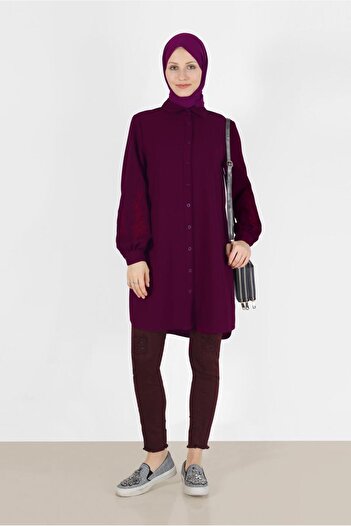 Alvina BUTTON TUNIC WITH BUTTON WITH EMBROIDERY DETAIL ON ARMS 42445