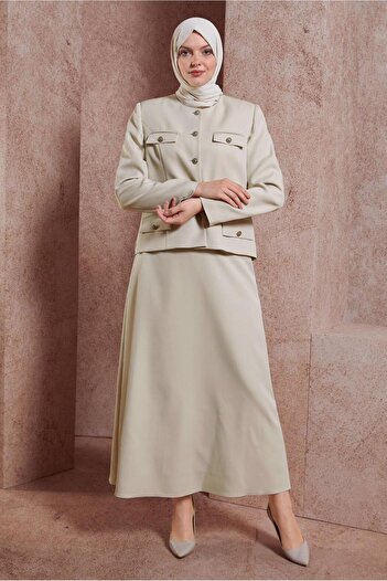Alvina 30431 Model Buttoned Skirt Set