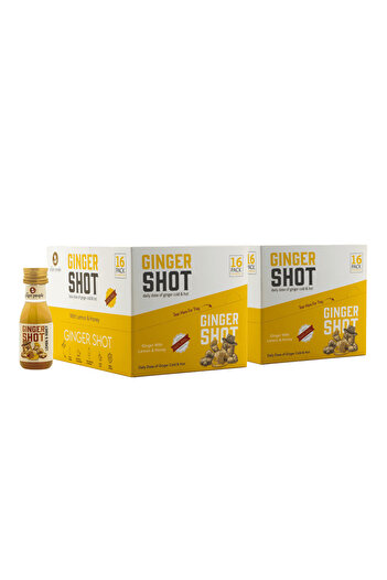 The Ginger People Ginger Shot | Premium Ginger Beverage | Natural Ginger Honey Lemon Juice 30ml (2 Pack of 16)