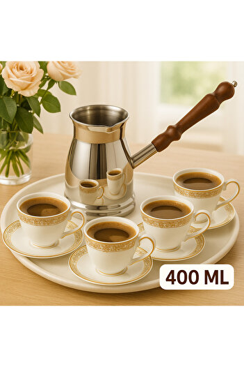 ALSAIF Stainless steel pot with elegant wooden handle
