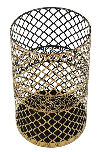 VENON Coș multifuncțional din metal pentru casă 30x48 cm Patină neagră galbenă