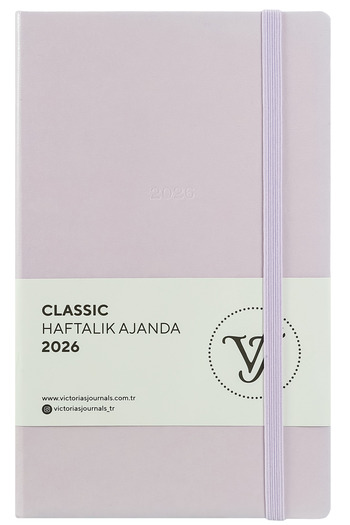 Victoria's Journals Classic 2026 Weekly Agenda 13X21 cm Hard Cover Ivory 100Gr.