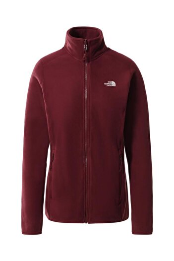 THE NORTH FACE 100 جلاسير بسحاب كامل للنساء من الصوف باللون العنابي