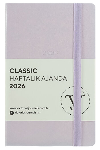 Victoria's Journals Classic 2026 Weekly Agenda A6 (9X14 cm) Hard Cover Ivory 70Gr.
