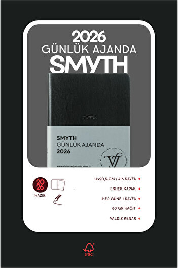 Victoria's Journals Smyth 2026 Дневен дневник A5 (14x21cm) Мека корица Слонова кост 80 gsm