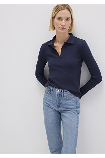 Mavi Navy Blue Polo T-Shirt Fitted / Bodycon Fit 1613413-82318
