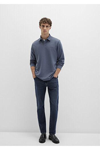Mavi Button Detailed Navy Blue Polo T-Shirt Regular Fit / Standard Cut 0613043-80776