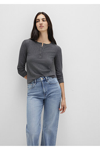 Mavi Long Sleeve Gray Basic T-Shirt Slim Fit / Slim Fit 1613621-80024