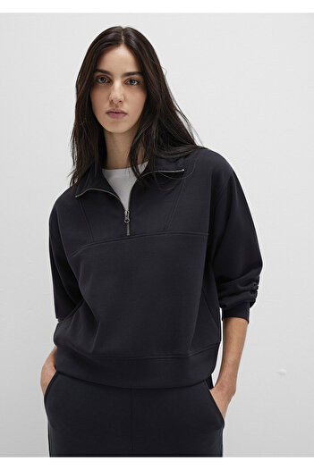 Mavi Semi-Zip Tencel Tm Black Sweatshirt 1S10488-900