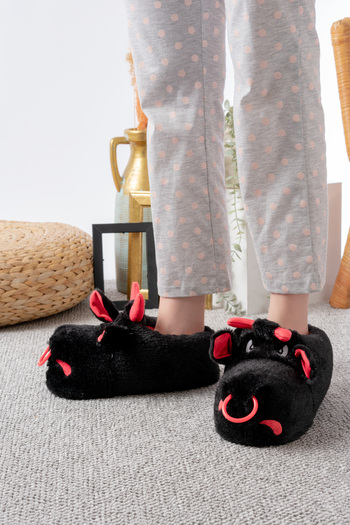 Slipcat Unisex Hayvanlı Panduf Ev Ayakkabısı Ses Yapmaz Taban