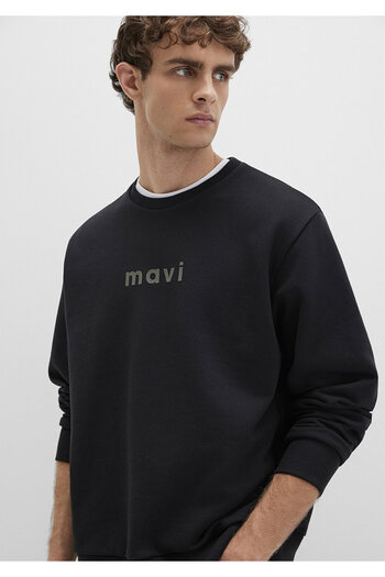 Mavi Logo Printed Black Sweatshirt 0S10556-900