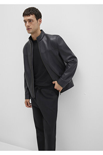 Mavi Stand Collar Black Faux Leather Jacket Slim Fit / Slim Fit 0110634-71379