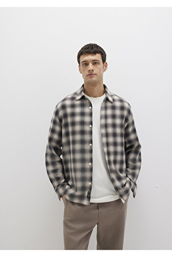 Mavi Kareli Gri Гомлек Loose Fit / Bol Rahat Kesim 0211646-90858