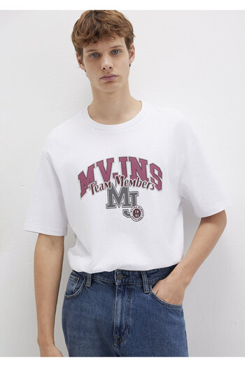Mavi MVJNS Λευκό μπλουζάκι με στάμπα Loose Fit / Loose Comfortable Cut 0612858-620