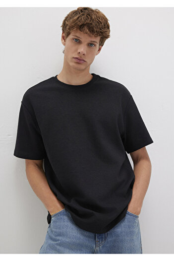 Mavi Black Textured T-Shirt Loose Fit / Relaxed Fit 0612910-900