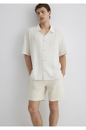Mavi Linen Blend White Shirt Loose Fit / Loose Relaxed Fit 0211597-70058