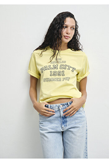 Mavi Printed Yellow T-Shirt Regular Fit 1613181 -71285