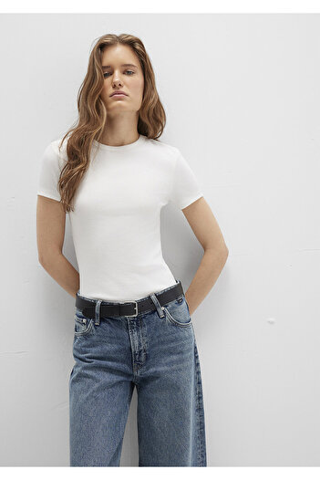 Mavi Λευκό Basic T-Shirt Εφαρμοσμένο / Εφαρμοσμένο κόψιμο 1613081 -70057