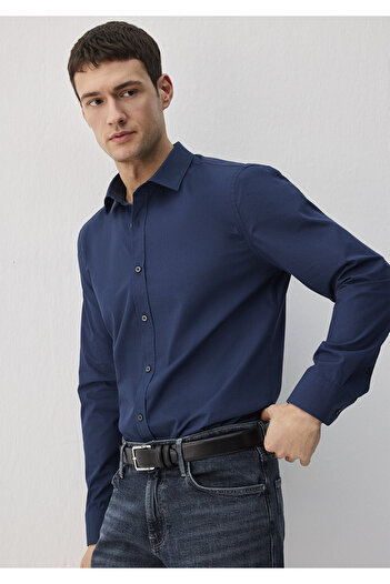 Mavi Πουκάμισο Easy-Iron Navy Blue Slim Fit 0211571 -70490