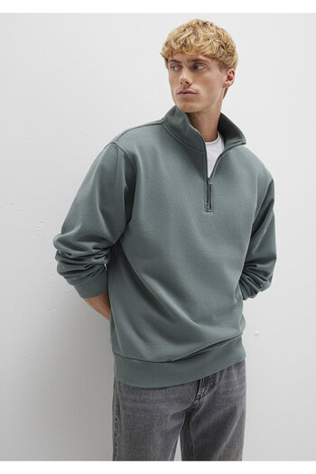 Mavi Semi-Zip Green Basic Sweatshirt 0S10278-71577