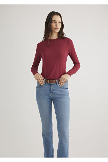 Mavi Long Sleeve Burgundy T-Shirt Slim Fit / Slim Fit 1612909 -70430