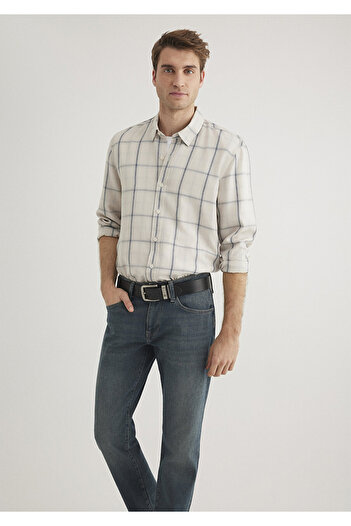 Mavi Καρό Ecru Tencel TM Liyosel πουκάμισο Slim Fit / Slim Fit 0211447-89583
