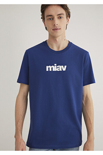 Mavi Μπλουζάκι με στάμπα Miau Navy Blue Regular Fit / Κανονική εφαρμογή 067153 -70722