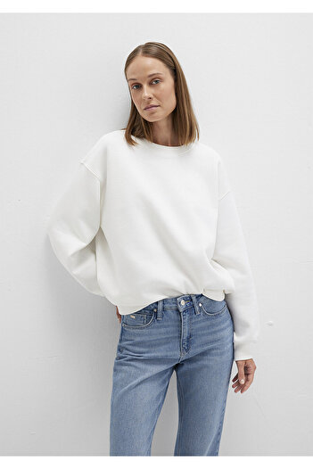 Mavi Crew Neck White Basic mikina 1610198-70057