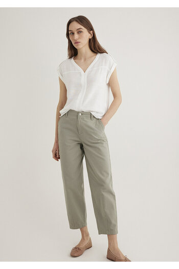 Mavi Weiße Bluse mit V-Ausschnitt 122504-30701