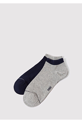 Mavi Pack of 2 Navy Blue Gray Booties Socks 090273 -25723