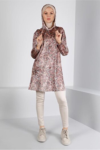 Alvina Floral Patterned Velvet Tunic 43392