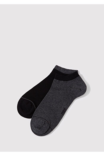 Mavi 2 Συσκευασία Γκρι Μαύρες Κάλτσες Booties 090273 -15903