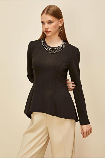 Alvina Fluffy Detailled Blouse 46049