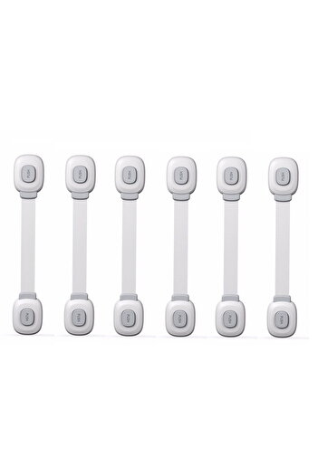Empria Set of 6 flexible double lock safety locks for doors and drawers, Grey