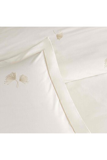Linens Premium Dandelo Cotton Embroidery Double Duvet Cover Set White